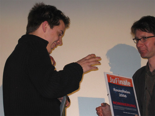 Felix Wagner erhlt die Nominierung zur JuFinale 2006 ©Medienzentrum Parabol