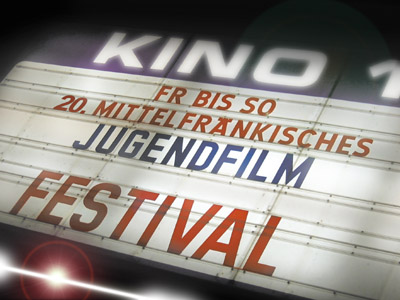 Kino-Leuchtschrift “20. Mittelfrnkisches Jugendfilmfestival“ ©Parabol