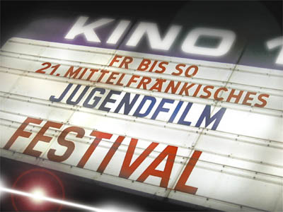 Kino-Leuchtschrift “21. Mittelfrnkisches Jugendfilmfestival“ ©Parabol